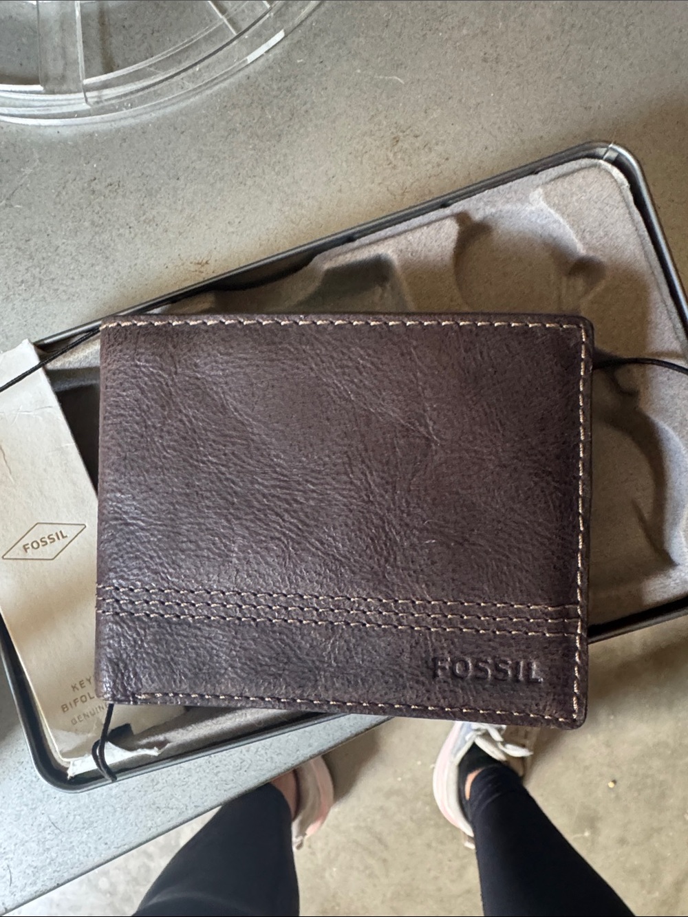 Fossil Men’s Dark Brown Leather Bifold Wallet